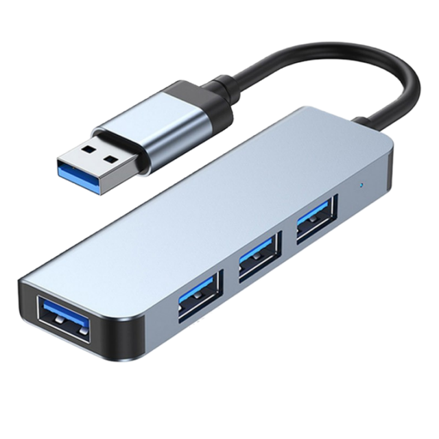 Portable 4-in-1 USB Hub Adapter 3.0 Data Compatible Laptop Flash Drive Printer Camera Mouse Ethernet-Multiple Devices Compatible
