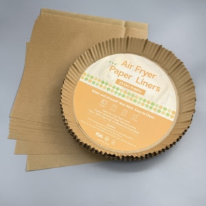 Papier de cuisson jetable carré sans poignée pour friteuse à air, revêtement en silicone de qualité alimentaire, antiadhésif, imperméable, pour la cuisine - Product Image 1