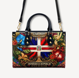 República Dominicana Está en <span class=keywords><strong>mi</strong></span> Sangre - Bolso de Mano de Cuero Personalizado - Regalo Personalizado para Ella MOQ 1 POD Envío Directo Bolsos de Mensajero para Mujer - Product Image 2