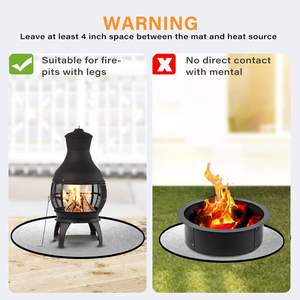 Tapis rond antiadhésif résistant à la chaleur <span class=keywords><strong>pour</strong></span> foyer extérieur, protection de terrasse <span class=keywords><strong>pour</strong></span> <span class=keywords><strong>barbecue</strong></span>, tapis ignifuge en tissu <span class=keywords><strong>pour</strong></span> gazon ByRound - Product Image 3