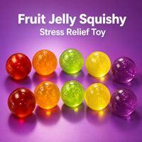 Boule de gel compressible translucide aux couleurs variées, motif kiwi, lot de 10, jouet anti-stress, décoration de bureau, jouets moelleux