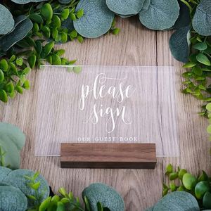 Décoration de table pour événements et fêtes, support en bois pour livre d'or de réception de mariage - Product Image 2