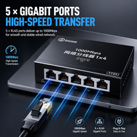 Commutateur Ethernet Gigabit 5 ports Biaze 1000 Mbps, Répartiteur Réseau, Hub d'Extension LAN 1 à 4 RJ45, Neuf pour Maison, Bureau, Petite Entreprise