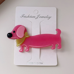 Pinza de pelo de niña de perro de salchicha de acetato lindo coreano Clip lateral de pico de pato de perro de dibujos animados accesorios para el cabello - Product Image 6