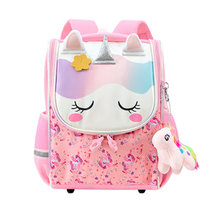 Cartone animato <span class=keywords><strong>unicorno</strong></span> dinosauro per bambini zaino scuola, ergonomico leggero Oxford <span class=keywords><strong>borsa</strong></span> di stoffa con strisce riflettenti per ragazzi ragazze - Product Image 1