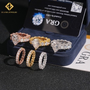 Bague de fiançailles en diamant de luxe, bijoux fins, argent sterling 925, diamant moissanite VVS pour femmes avec GRA - Product Image 1