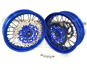Rines Supermotard para Motocicleta 17x3.5 Delantero y 17x5.0 Trasero para Yamaha YZ125 YZF 250 <span class=keywords><strong>450</strong></span> YZ <span class=keywords><strong>450</strong></span> - Product Image 1