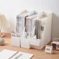 Organizador de Archivos de Oficina de Escritorio, Estilo Japonés, PP Translúcido, Impresión Digital, Caja de Almacenamiento de Libros, Modelo PH3058, Forma de Carpeta