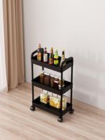 Chariot roulant étroit à 3 niveaux, chariot de rangement mobile multi-niveaux avec roulettes, étagère organisatrice pour espaces étroits, pour cuisine et salle de bain