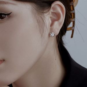 Dylam Trendy <b>Fine</b> Jewelry Designer Rhodium Plated S925 Silver Hypoallergenic Flower 5A Zirconia Diamond Sakura <b>Stud</b> <b>Earrings</b> - Product Image 3