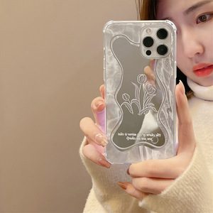 Étui de téléphone en silicone antichoc avec placage miroir à fleurs de design luxueux pour <span class=keywords><strong>Ipnone</strong></span> 14 Pro Max - Product Image 2