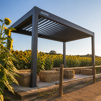 Pergola en aluminium Jiake 6063-T5 avec toit à lames motorisées pour jardin, patio, terrasse, gazebo, pavillon extérieur