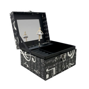 Caja de Almacenamiento de Joyas <span class=keywords><strong>Musical</strong></span> de Papel Ecológico en Oferta, Organizador con Diseño de Notas Musicales y Bailarina Giratoria, Estilo Coreano, Regalo para Niñas - Product Image 4