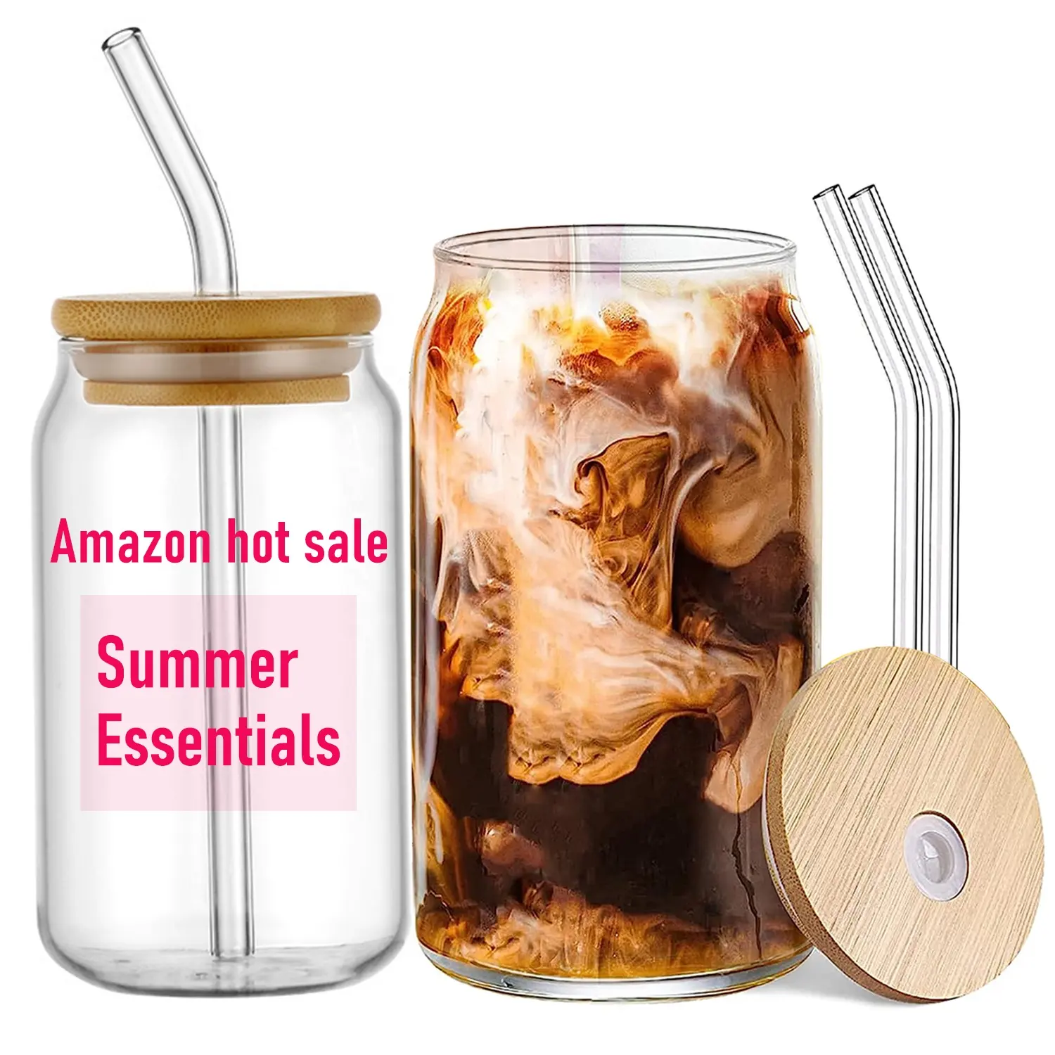 Wholesale usa 16oz 20oz soda coffee beer can shaped drinking glasses tumbler Custom beer glass can with bamboo lid and straw