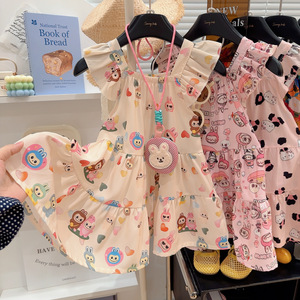 Abbigliamento Estivo per Ragazze, Vestiti Casual con Fiori per Bambine <span class=keywords><strong>da</strong></span> 1 a 12 Anni, Abito <span class=keywords><strong>Principessa</strong></span> Senza Maniche, <span class=keywords><strong>Vestito</strong></span> Floreale per Bambina - Product Image 6
