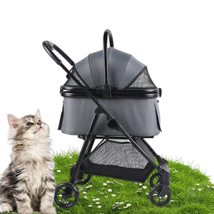 Manufacture Foldable Detachable Cat <strong>Dog</strong> Trolley Lightweight Adjustable Canopy <strong>Pet</strong> Stroller for Travel <strong>Jogger</strong> - Product Image 2