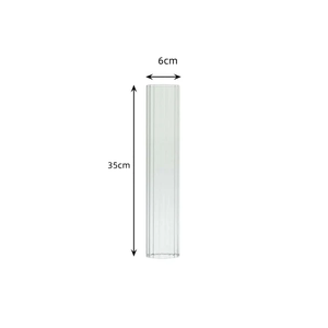 Vente en gros de couvercle de cylindre de <span class=keywords><strong>bougie</strong></span> en verre transparent nervuré à extrémité ouverte résistant à la chaleur couvercle de tube d'ombre de cheminée transparent - Product Image 2