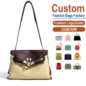 2026 New Arrival Handmade Straw Woven Shoulder <b>Bag</b> <b>for</b> Women Vintage Casual Summer <b>Beach</b> Handbag with Adjustable Strap - Product Image 1