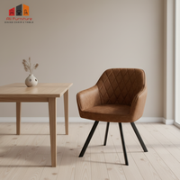 Chaise de salle à manger élégante et stylée de conception européenne, fauteuil moderne décontracté avec structure métallique, dossier en tissu velours, empilable, convient pour