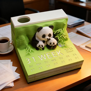 Panda 3D giấy điêu khắc ghi nhớ: Tính năng gấu trúc trong một khu rừng tre, tạo ra những khoảnh khắc đáng yêu 3D như bạn xé ra mỗi trang. - Product Image 3