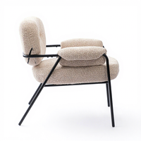 Fauteuil de salle à manger moderne et créatif en velours capitonné avec dossier ailé, pieds en métal, chaise de loisirs confortable pour salon, bureau à domicile, chambre à coucher