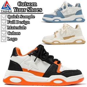 Baskets en cuir de haute qualité, personnalisables avec logo, pour hommes, style décontracté, basketball, marche <span class=keywords><strong>et</strong></span> skateboard - Product Image 1