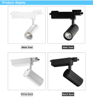 Projecteur LED COB sur rail à CRI élevé 90, 15W 1350lm, faisceau large 38° pour présentoirs de magasins, tête de rail 2 fils non dimmable, direct usine