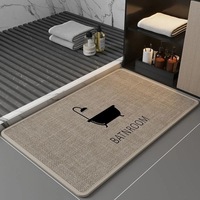 Tapis de sol de salle de bain en lin et diatomite tissé, faits à la main, doux, antidérapants, tapis de luxe pour la décoration de la maison