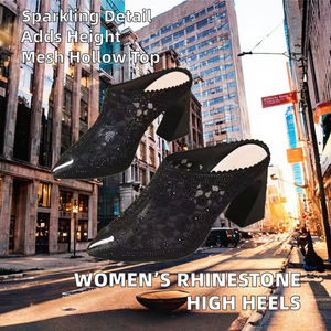 Zapatos de Moda Europeos y Americanos para Mujer, Primavera-Otoño, Nuevo Estilo, Colores Mezclados, Tacones Altos Gruesos, Punta Puntiaguda, Deslizables, de Goma - Product Image 2