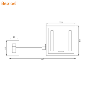 Beelee-<span class=keywords><strong>Espejo</strong></span> de <span class=keywords><strong>pared</strong></span> <span class=keywords><strong>plegable</strong></span> M2028, Forma cuadrada, aumento 3X, maquillaje, sin luces LED - Product Image 2