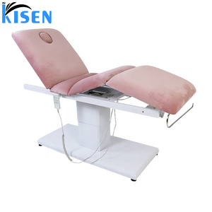 Table de massage électrique Kisen en cuir noir pour salon de beauté, soins esthétiques, spa médical et cosmétiques - Product Image 1