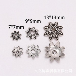 ลูกปัดโลหะผสมเงินโบราณรูปดอกไม้ 8 กลีบ สำหรับทำเครื่องประดับ DIY อุปกรณ์ตกแต่งจี้ - Product Image 4