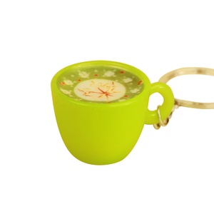 Porte-clés tasse à café latte imprimée UV, modèle simulation caramel macchiato, fausse nourriture, accessoire de décoration pour sac et présentation - Product Image 6