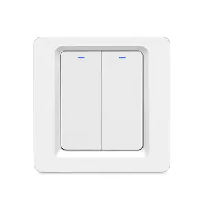 Interruptor inteligente estándar para pared, pulsador de pared con wifi, 2 entradas, 1 vía, UK