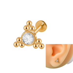 Acero quirúrgico Cubic Zircon Monroe Cartílago <span class=keywords><strong>Medusa</strong></span> <span class=keywords><strong>Piercing</strong></span> en la espalda Roscado internamente Cluster Pendiente Lip Stud Ring - Product Image 3