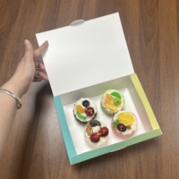 Boîte d'emballage jetable en papier pour boulangerie, personnalisée, pour gaufres, beignets et pâtisseries