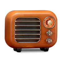 Radio FM vintage en bois, haut-parleur portable rétro avec lecteur MP3 BT TF Card USB pour la décoration de la maison et les cadeaux