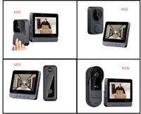 Sonnette de porte intelligente CPT 2.4G avec caméra, écran LCD IPS 4,3 pouces, interphone, sonnette connectée M15S, étanche, vision nocturne HD, sécurité