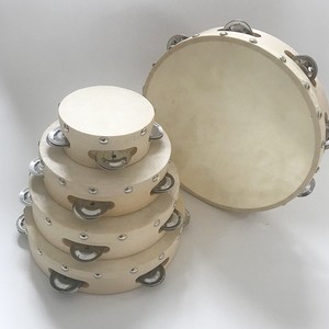 Großhandel Custom 4 bis 12 Zoll Leder Tamburin Handtrommel Kinder Holz Tamburin Hand klopfen Spielzeug Hochzeit Trommel Musik instrument - Product Image 2