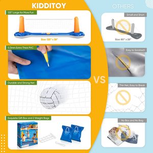 Water Volleyball Field Inflatable Water Sports <strong>Set</strong> Volleyball <strong>Net</strong> and Basketball Hoops <strong>Floating</strong> Pool Swimming - Product Image 4