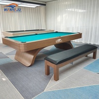 Table de billard moderne de haute qualité, design de créateur, personnalisable, avec plateau en ardoise, transformable en table de ping-pong et table à manger avec banc