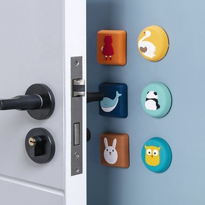 Cartoon Door Stopper Silicone Self Adhesive Wall Protectors Door Handle Bumpers Buffer Guard Stoppers Silencer Crash Pad