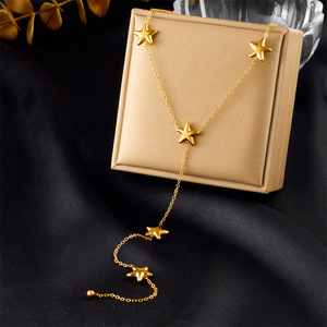 Star Tassel Stainless Steel Chain Necklace Y Shape Simple Jewelry Gift For Women Fashion Pendant Necklaces - Product Image 1