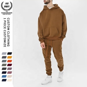 Sweat à capuche OEM pour hommes en polaire 450-500gsm lourd 100% coton Logo bouffant brodé personnalisé Plainé surdimensionné écologique - Product Image 4