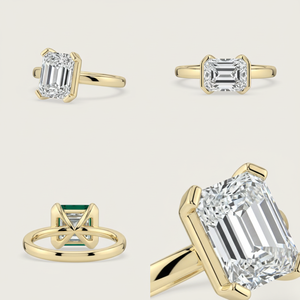 Anello Solitario di Lusso con Diamante Coltivato in Laboratorio da 2 carati, Incastonatura a Castone Est-Ovest, in Oro Giallo 14K, Finitura Opaca, Gioiello Nuziale Premium - Product Image 2