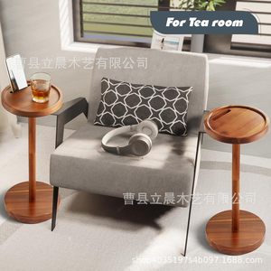 Lichen Wooden <b>Side</b> <b>Table</b> <b>Round</b> With Phone Holder <b>Small</b> Drink <b>Table</b> For Sofa Multifunctional Furniture - Product Image 3