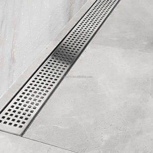 Desagüe de piso de canal lineal rectangular de acero inoxidable moderno para uso en baños y hoteles - Product Image 1