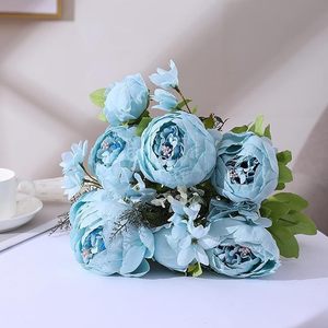 Ramo de Peonías Artificiales de Seda Hechas a Mano de Alta Calidad al por Mayor, 13 Cabezas, para Bodas, San Valentín, Año Nuevo - Product Image 3