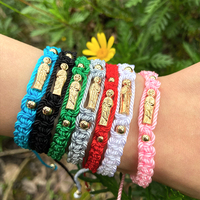 Bracelet porte-bonheur en perles plaquées or pour femme et homme, bijou antique coloré fait main, réglable, vente en gros, cadeau,