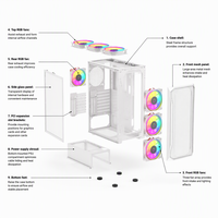 Boîtier d'ordinateur de style Bauhaus en alliage d'aluminium Gaming ATX Blanc TDI1105W